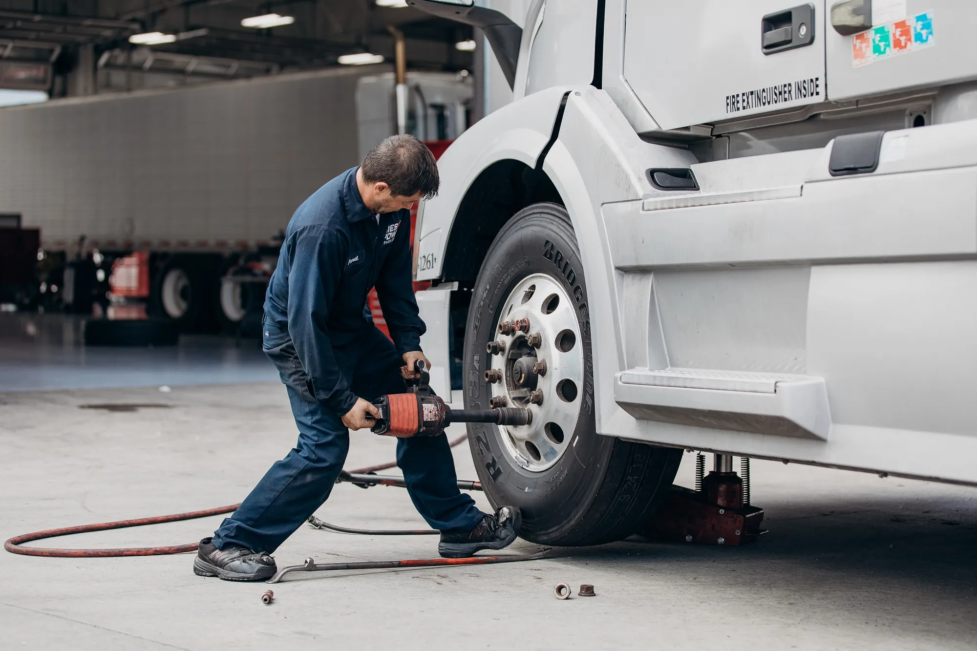 Truck tire repair service